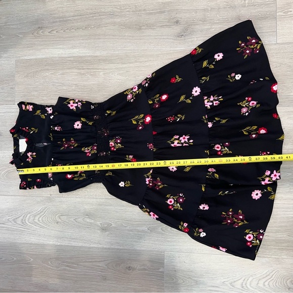 Kate Spade Black Midi Dress with Pink Floral Design - Picture 4 of 5